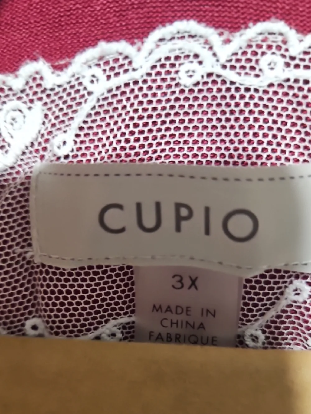 Cupio Burgundy V-Neck Long Sleeve Top with Pearl Shoulder Detail - Picture 2 of 5